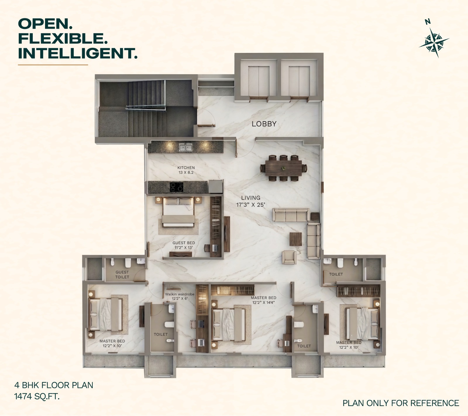 4 BHK Floor Plan Alternate